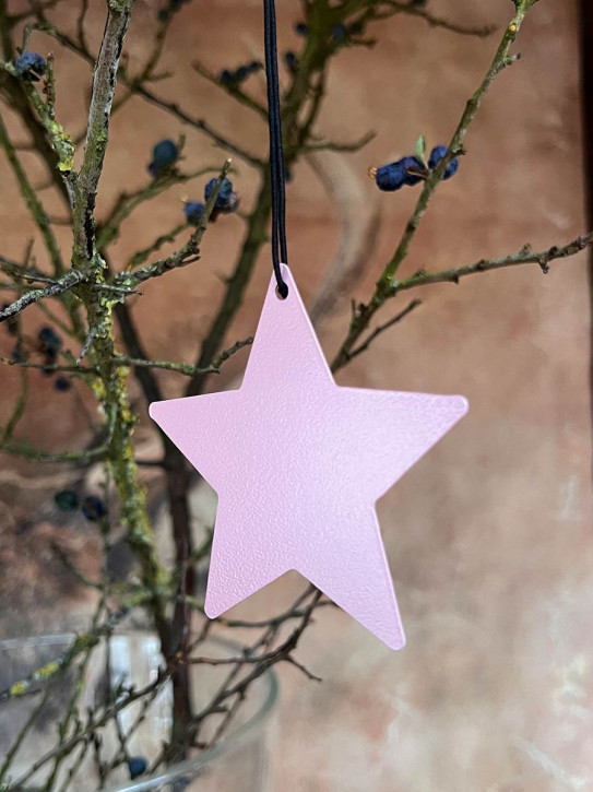 Metallstern rosa matt Stern S zum Aufhängen D8