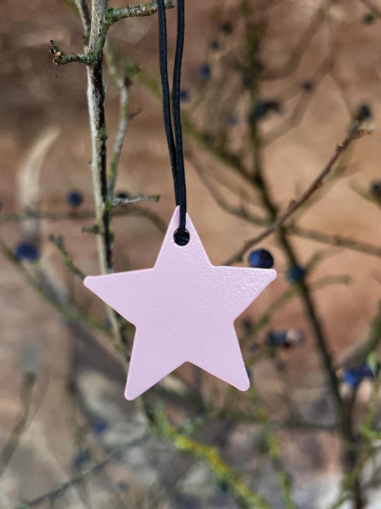 Metallstern rosa matt Stern XS zum Aufhängen D4