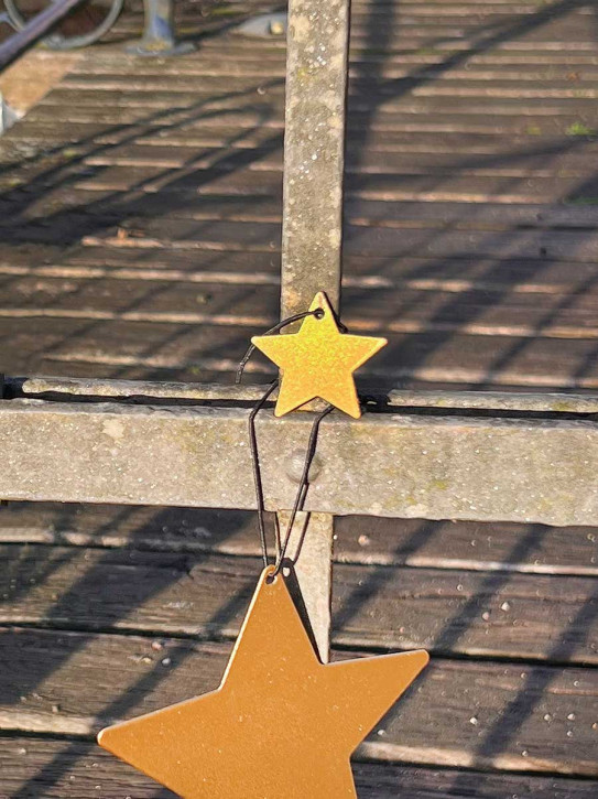 Metallstern gold Stern S zum Aufhängen D10.5