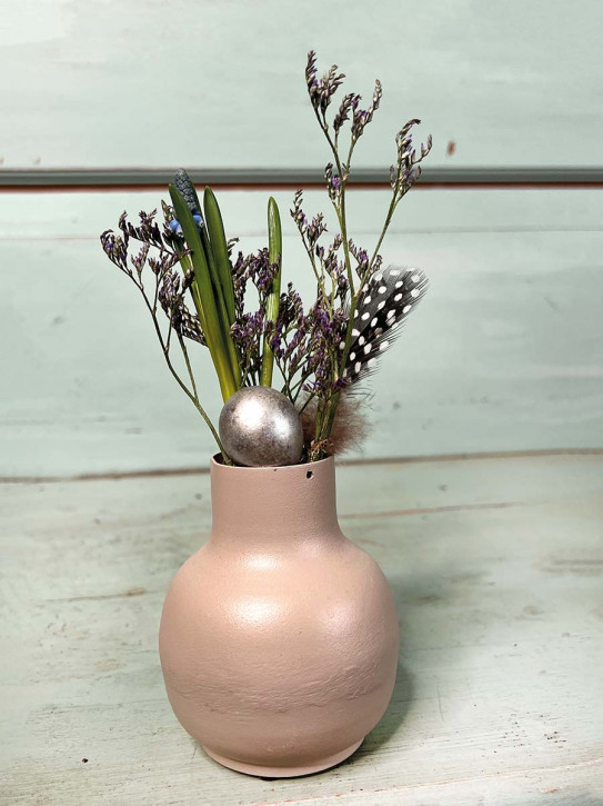 Metallvase Carol hellbraun bauchig H10 D8