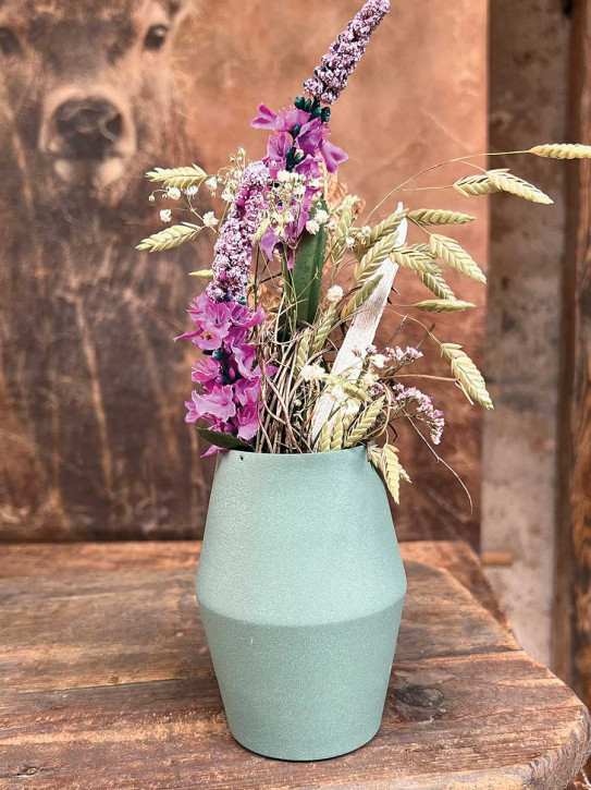 Metallvase Carol grün H12 D9