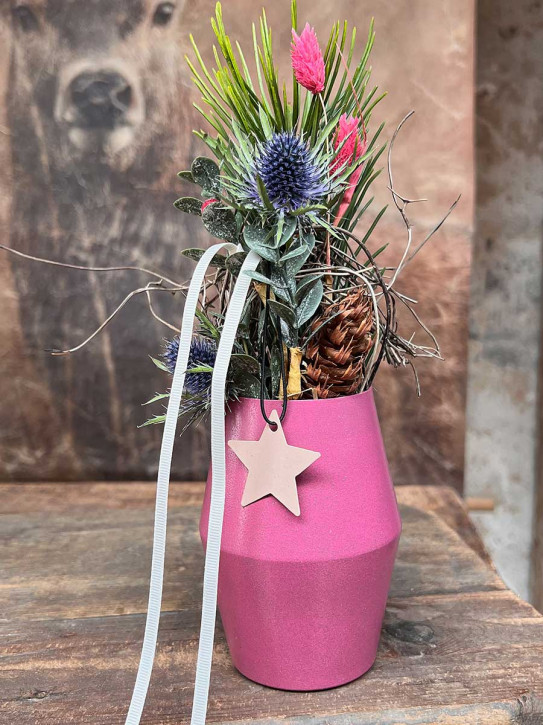 Metallvase Carol pink H12 D9