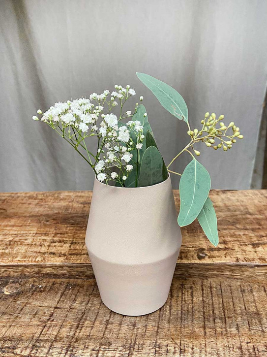 Metallvase Carol hellbraun H12 D9