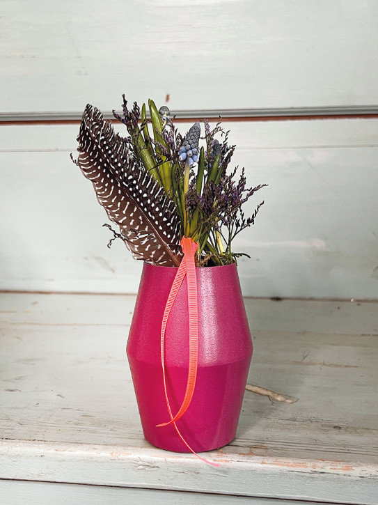 Metallvase Carol pink H12 D9