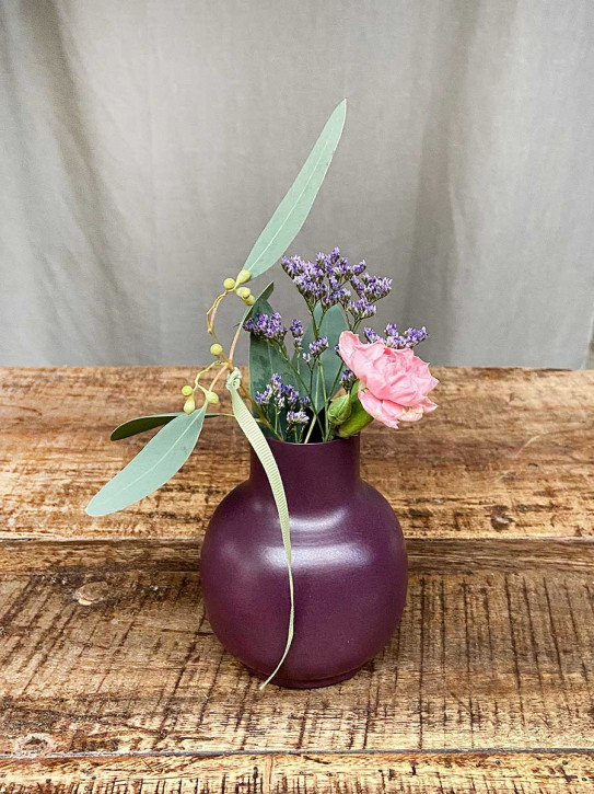 Metallvase Carol plum bauchig H10 D8