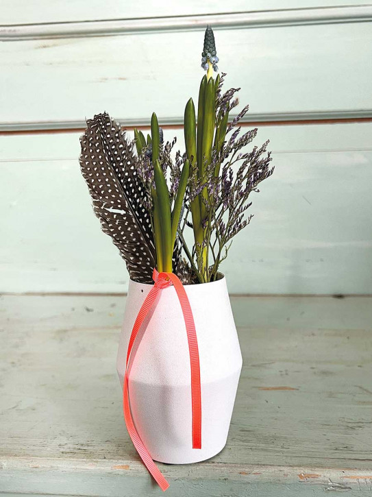 Metallvase Carol weiß H12 D9