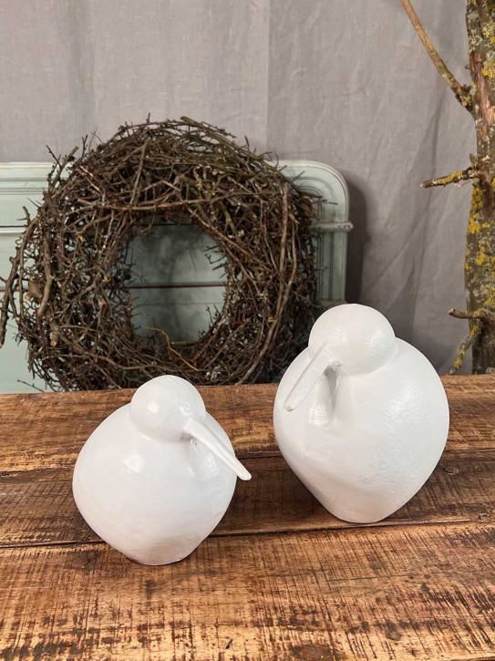 Metallvogel Mino weiß M H17