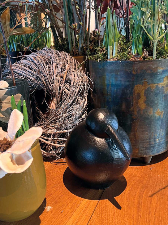 Metallvogel Mino schwarz S H10