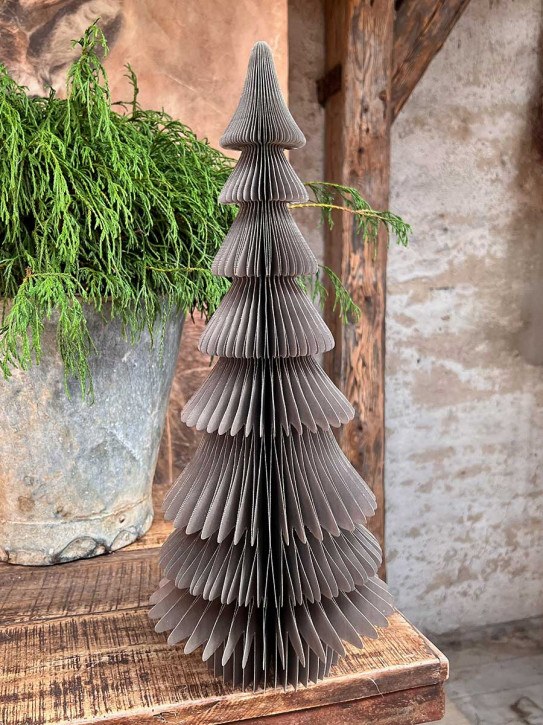 Papier Falt-Tannenbaum Dacia taupe H66