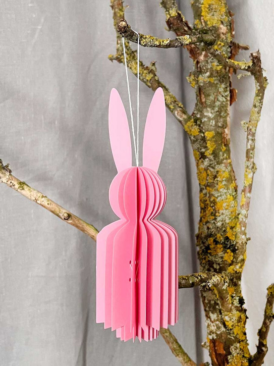 Papierfalthase Osterhase Anhänger Flora rosa M H22