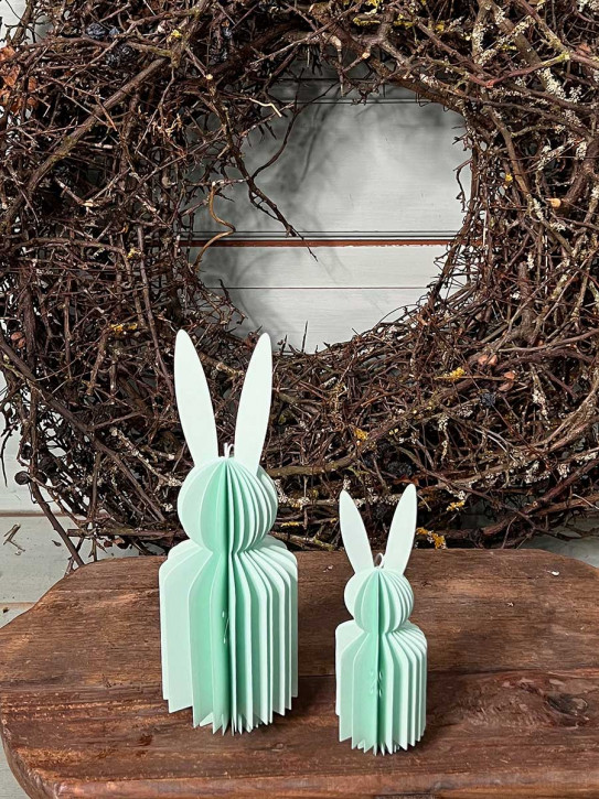 Papierfalthase Osterhase Anhänger Flora hellblau