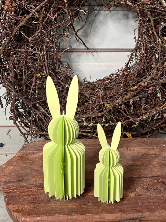 Papierfalthase Osterhase Anhänger Flora hellgrün