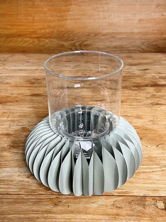 Papiersockel Papierkranz Faltkranz Dacia taubengrau D22 H10