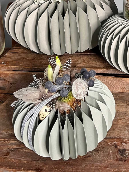 Papiersockel Papierkranz Faltkranz Dacia taubengrau D22 H10