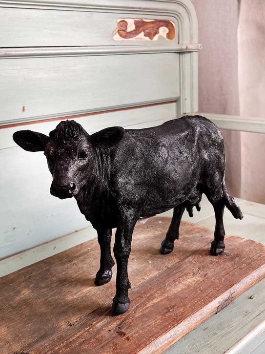 Polyresin Kuh Kudo schwarz H23
