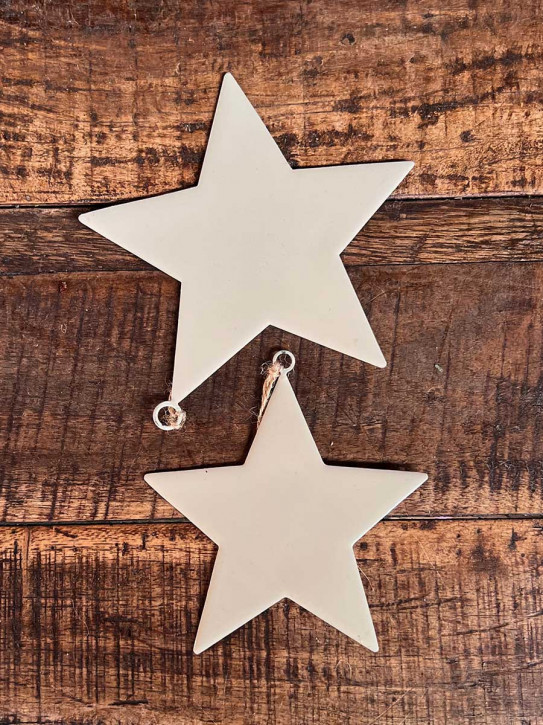 Metallstern sand lackiert Stern L zum Aufhängen D15