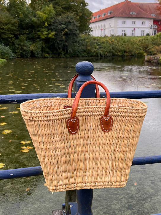Korbtasche Shopper konisch kurze Tragehenkel Leder H30