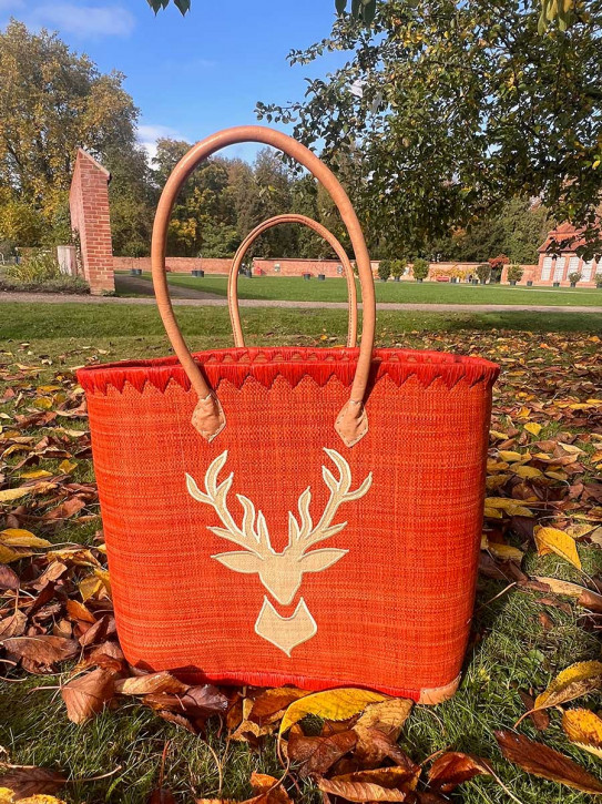 frosch und rabe Shopper mit Innenfutter Hirsch XL orange