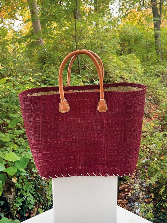 frosch und rabe Shopper Brombeere M kurze Lederhenkel