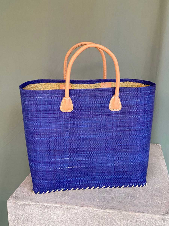 frosch und rabe Shopper blau M kurze Lederhenkel