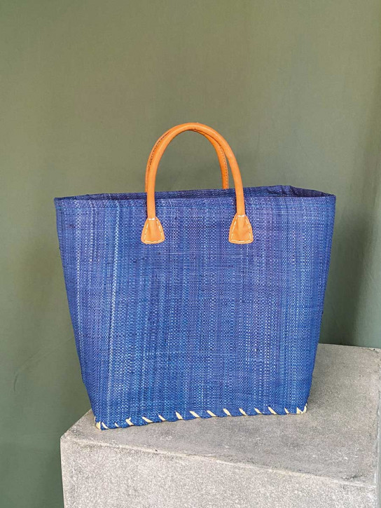frosch und rabe Shopper grünblau kurze Lederhenkel L