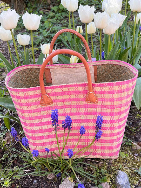 frosch und rabe Shopper rosa kariert L