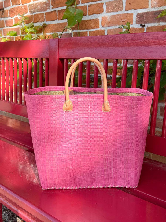 frosch und rabe Shopper rosa kurze Lederhenkel L