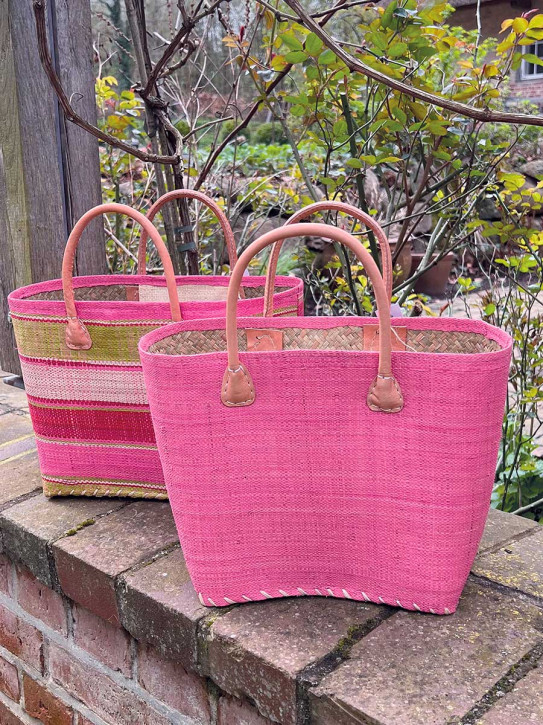 frosch und rabe Shopper rosa kurze Lederhenkel
