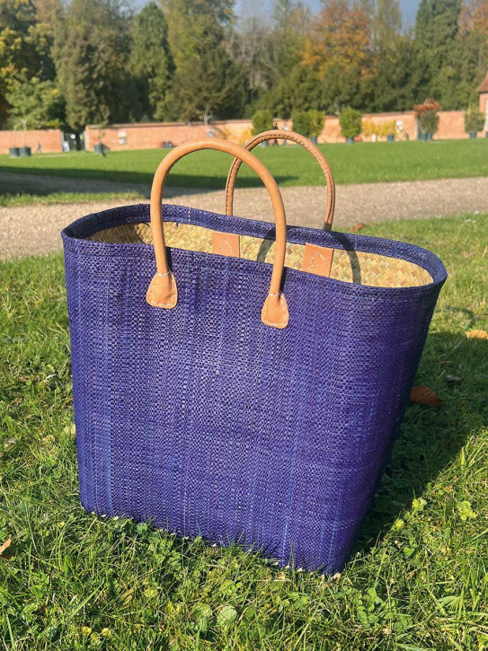 frosch und rabe Shopper royalblau kurze Lederhenkel L