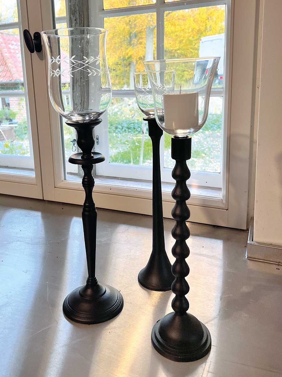 Glas Kerzenhalter Einsatz Stecker Glastülle Windlicht Gravur Blätterranke | Windlichter