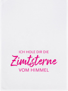 17;30 - Geschirrhandtuch weiß "Ich hole Dir die Zimtsterne..." Baumwolle
