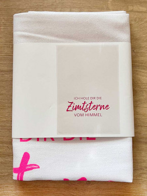 17;30 - Geschirrhandtuch weiß "Ich hole Dir die Zimtsterne..." Baumwolle