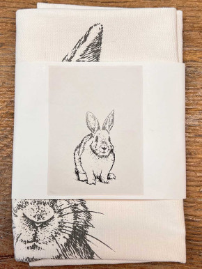 17;30 - Geschirrhandtuch Kaninchen aus Baumwolle