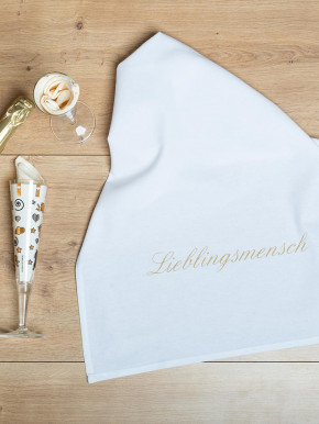 17;30 - Geschirrhandtuch weiß Lieblingsmensch Baumwolle