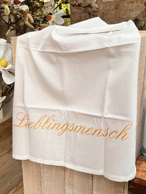 17;30 - Geschirrhandtuch weiß Lieblingsmensch Baumwolle