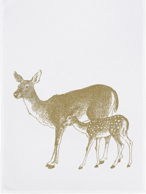 17;30 - Geschirrhandtuch Rehe Baumwolle