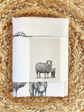 17;30 - Geschirrhandtuch Schafe Baumwolle