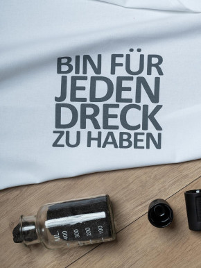 17;30 - Geschirrhandtuch weiß Bin für jeden Dreck zu haben Baumwolle