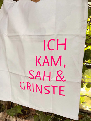 17;30 - Geschirrhandtuch Ich kam, sah & grinste aus Baumwolle