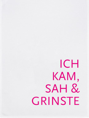 17;30 - Geschirrhandtuch Ich kam, sah & grinste aus Baumwolle