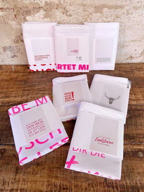 17;30 - Geschirrhandtuch weiß "Ich hole Dir die Zimtsterne..." Baumwolle