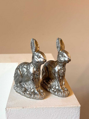 Silberner Osterhase sitzend H10.5