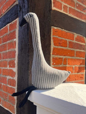 Türstopper Gans grau weiß gestreift H42