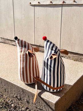 Türstopper Maus blau weiß gestreift H26