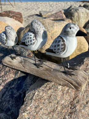 3 stehende Holzvögel auf Holzbrett Seevogel von Batela