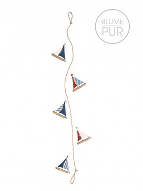 Girlande bunte Segelboote am Seil