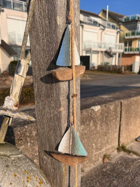 Girlande kleine Segelboote am Seil 120 cm