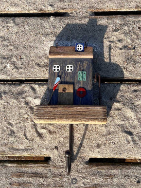 Batela kleine Garderobe Strandhäuschen blau 1 Haken