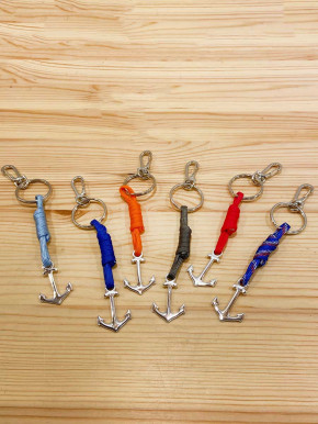 Schlüsselanhänger Anker am Seil orange 17 cm