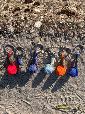 Schlüsselanhänger Seilknoten Tauknoten hellblau 13 cm